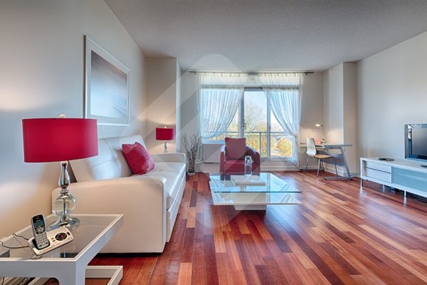 Condo for Rent living room in Le Sud Ouest Montréal short term furnished rental in montreal