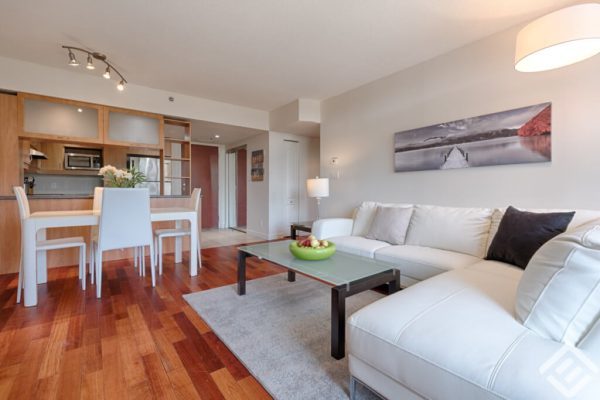 Fully Furnished Condo living room for Rent in Montreal fully furnished apartments in montreal