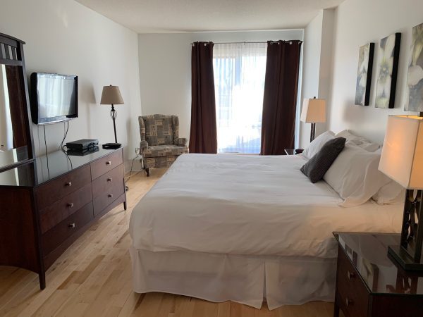 fully furnished apartment master bedroom for rental in montreal