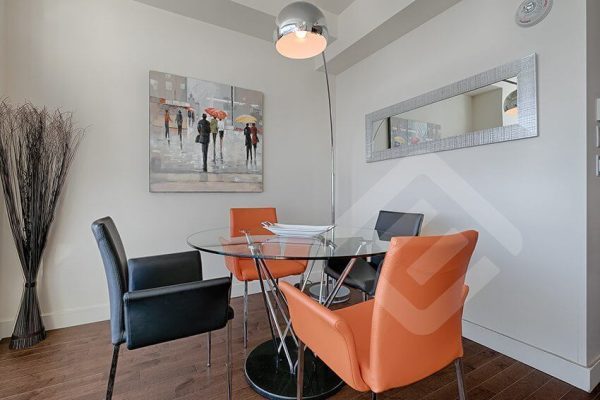 vacational furnished apartment dining table livingroom rental in montreal vacation rental in montreal